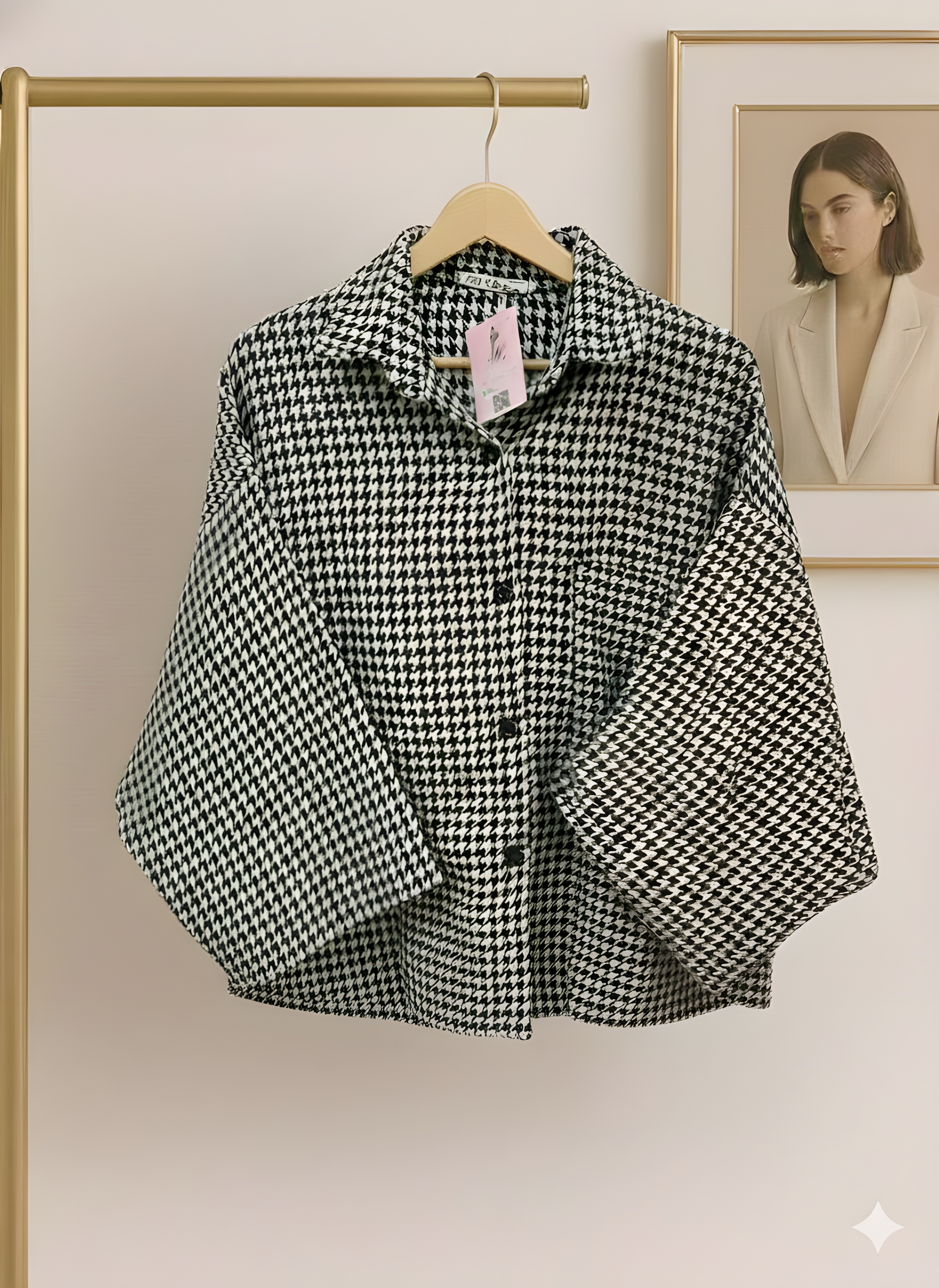 مانتو کتی پشمی چهارخونه کد ۵۰۰۱